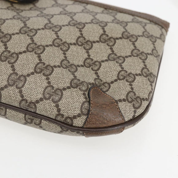 GUCCI GG Supreme Web Sherry Line Bag PVC Beige Gold 39 02 026 Auth 156161