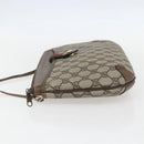 GUCCI GG Supreme Web Sherry Line Bag PVC Beige Gold 39 02 026 Auth 156161-3