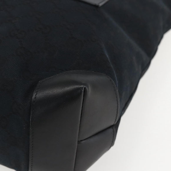 GUCCI GG Canvas Tote Bag Black Silver 019 0401 Auth 156162