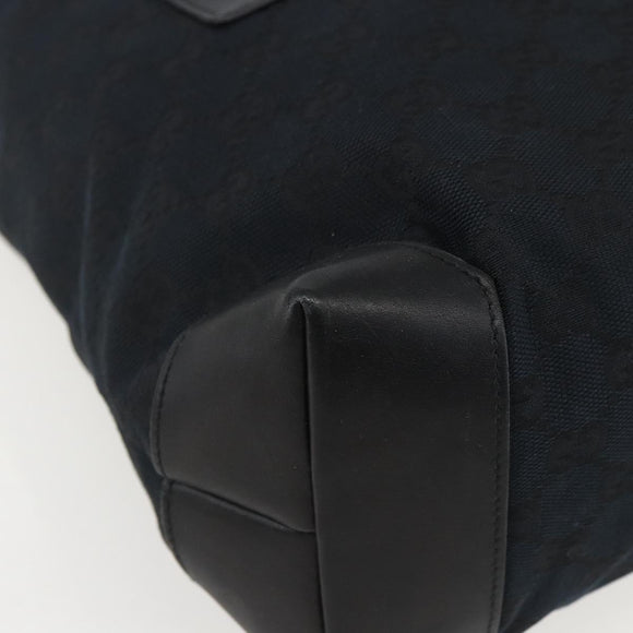 GUCCI GG Canvas Tote Bag Black Silver 019 0401 Auth 156162