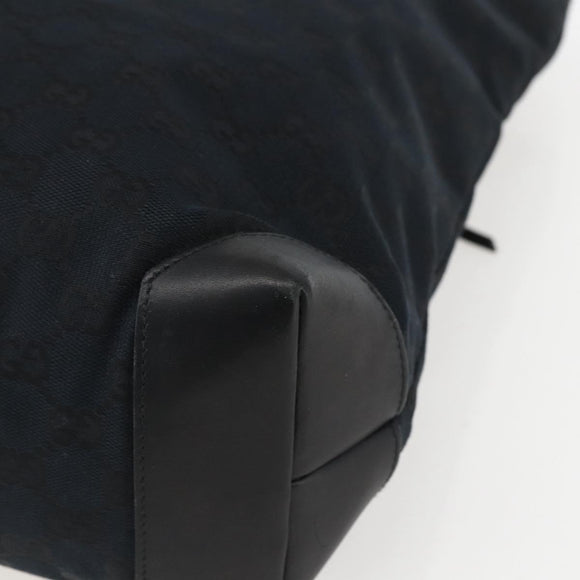 GUCCI GG Canvas Tote Bag Black Silver 019 0401 Auth 156162