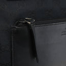 GUCCI GG Canvas Tote Bag Black Silver 019 0401 Auth 156162-18