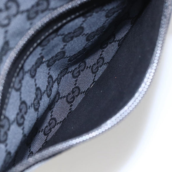 GUCCI GG Canvas Tote Bag Black Silver 019 0401 Auth 156162