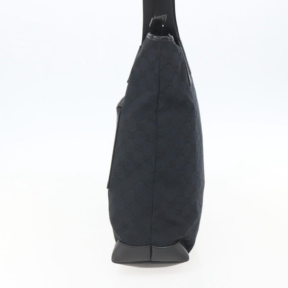 GUCCI GG Canvas Tote Bag Black Silver 019 0401 Auth 156162