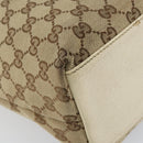 GUCCI GG Canvas Tote Bag Beige Gold 153009 Auth 156163-11
