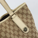 GUCCI GG Canvas Tote Bag Beige Gold 153009 Auth 156163-14