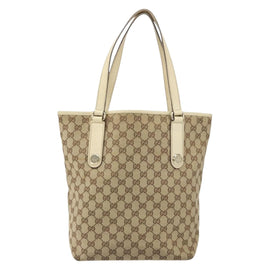 GUCCI GG Canvas Tote Bag Beige Gold 153009 Auth 156163 - 0