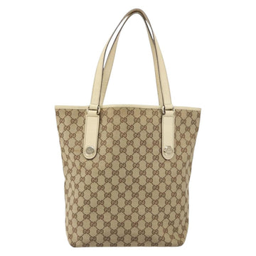 GUCCI GG Canvas Tote Bag Beige Gold 153009 Auth 156163 - 0