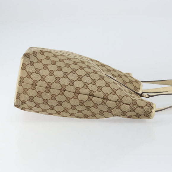 GUCCI GG Canvas Tote Bag Beige Gold 153009 Auth 156163