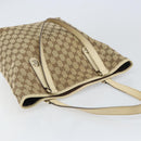 GUCCI GG Canvas Tote Bag Beige Gold 153009 Auth 156163-6