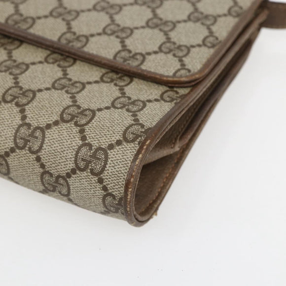 GUCCI GG Supreme Shoulder Bag PVC Beige Gold 904 02 050 Auth 156165