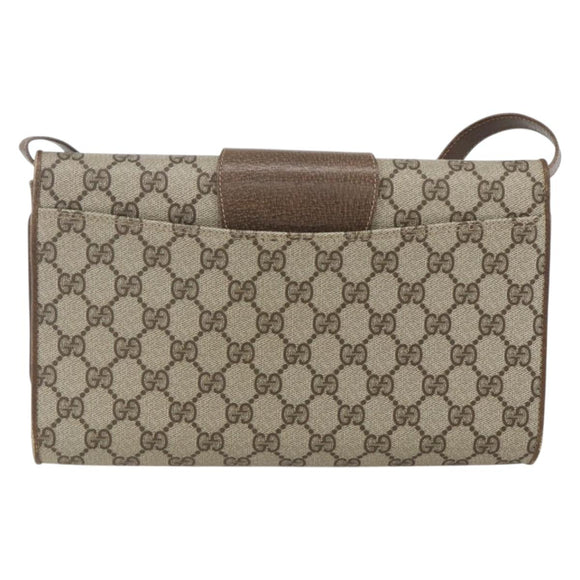 GUCCI GG Supreme Shoulder Bag PVC Beige Gold 904 02 050 Auth 156165