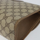 GUCCI GG Supreme Web Sherry Line Clutch Bag PVC Beige Gold 89 01 031 Auth 156166-14