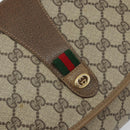 GUCCI GG Supreme Web Sherry Line Clutch Bag PVC Beige Gold 89 01 031 Auth 156166-16