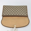 GUCCI GG Supreme Web Sherry Line Clutch Bag PVC Beige Gold 89 01 031 Auth 156166-9