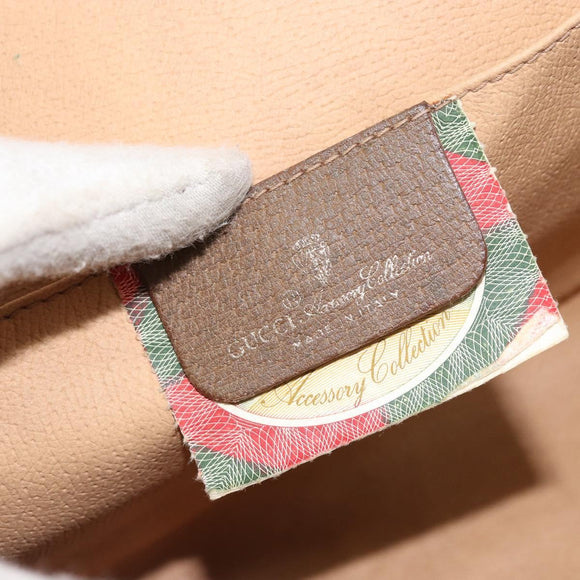 GUCCI GG Supreme Web Sherry Line Clutch Bag PVC Beige Gold 89 01 031 Auth 156166