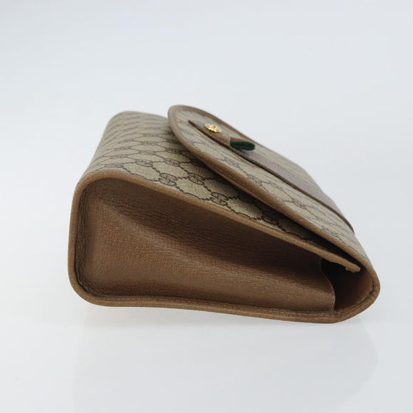 GUCCI GG Supreme Web Sherry Line Clutch Bag PVC Beige Gold 89 01 031 Auth 156166