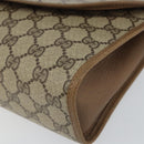 GUCCI GG Supreme Web Sherry Line Clutch Bag PVC Beige Gold 89 01 031 Auth 156166-7