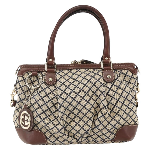 GUCCI Diamante Sukey Hand Bag Canvas 2way Beige Gold 247902 Auth 156167