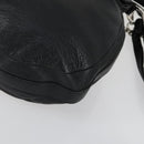 GUCCI Bamboo Chain Shoulder Bag Leather 2way Black Silver 232940 Auth 156168-10