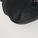 GUCCI Bamboo Chain Shoulder Bag Leather 2way Black Silver 232940 Auth 156168-15