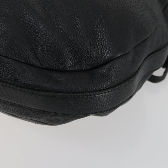 GUCCI Bamboo Chain Shoulder Bag Leather 2way Black Silver 232940 Auth 156168