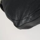 GUCCI Bamboo Chain Shoulder Bag Leather 2way Black Silver 232940 Auth 156168-17