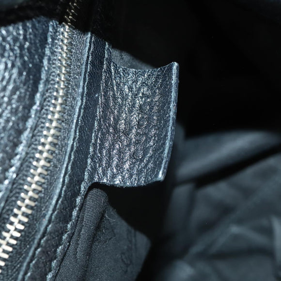 GUCCI Bamboo Chain Shoulder Bag Leather 2way Black Silver 232940 Auth 156168