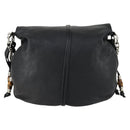 GUCCI Bamboo Chain Shoulder Bag Leather 2way Black Silver 232940 Auth 156168-2