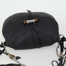 GUCCI Bamboo Chain Shoulder Bag Leather 2way Black Silver 232940 Auth 156168-6