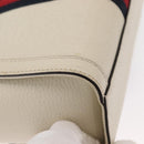 GUCCI Sherry Line Ophidia Hand Bag Leather 2way White Gold 547551 Auth 156169-12