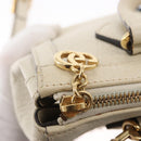 GUCCI Sherry Line Ophidia Hand Bag Leather 2way White Gold 547551 Auth 156169-18