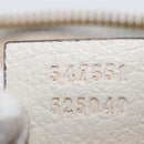 GUCCI Sherry Line Ophidia Hand Bag Leather 2way White Gold 547551 Auth 156169-24