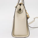 GUCCI Sherry Line Ophidia Hand Bag Leather 2way White Gold 547551 Auth 156169-5
