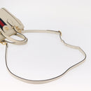 GUCCI Sherry Line Ophidia Hand Bag Leather 2way White Gold 547551 Auth 156169-9