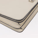 GUCCI Bamboo Shoulder Bag Leather White Silver 370817 Auth 156171-10