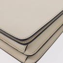 GUCCI Bamboo Shoulder Bag Leather White Silver 370817 Auth 156171-11