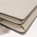 GUCCI Bamboo Shoulder Bag Leather White Silver 370817 Auth 156171-12