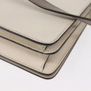 GUCCI Bamboo Shoulder Bag Leather White Silver 370817 Auth 156171-13