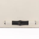 GUCCI Bambus Schultertasche Leder Weiß Silber 370817 Auth 156171-17