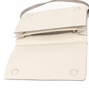 GUCCI Bamboo Shoulder Bag Leather White Silver 370817 Auth 156171-15