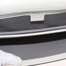 GUCCI Bamboo Shoulder Bag Leather White Silver 370817 Auth 156171-17