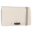 GUCCI Bambus Schultertasche Leder Weiß Silber 370817 Auth 156171-1
