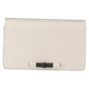 GUCCI Bamboo Shoulder Bag Leather White Silver 370817 Auth 156171-2