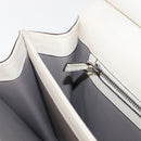 GUCCI Bamboo Shoulder Bag Leather White Silver 370817 Auth 156171-20