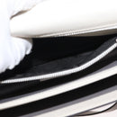 GUCCI Bambus Schultertasche Leder Weiß Silber 370817 Auth 156171-22