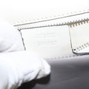 GUCCI Bamboo Shoulder Bag Leather White Silver 370817 Auth 156171-22