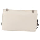 GUCCI Bamboo Shoulder Bag Leather White Silver 370817 Auth 156171-3