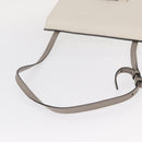 GUCCI Bamboo Shoulder Bag Leather White Silver 370817 Auth 156171-7