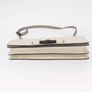 GUCCI Bamboo Shoulder Bag Leather White Silver 370817 Auth 156171-9